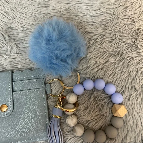 Blue Cardholder with Keychain - Picture 2 of 5